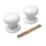 Essentials Porcelain Mortice Knobs 60mm Pair White