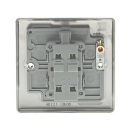 British General Nexus Metal 20A 1-Gang DP Control Switch Brushed Iridium with LED