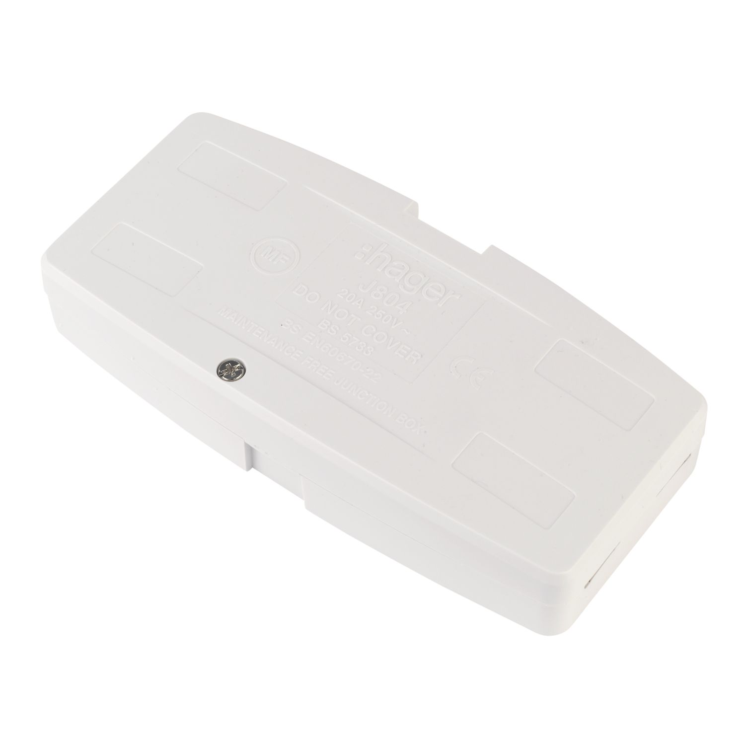 Hager J804 20A Maintenance Free Junction Box 65 x 30 x 140mm White (716AM)