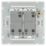 British General Evolve 20A 16AX 2-Gang 2-Way Light Switch  Brushed Steel