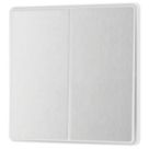 British General Evolve 20A 16AX 2-Gang 2-Way Light Switch  Brushed Steel