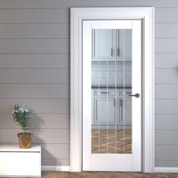 Green & Taylor P10 1-Clear Light Satin Painted White Wooden Cottage Internal Door 1981mm x 838mm