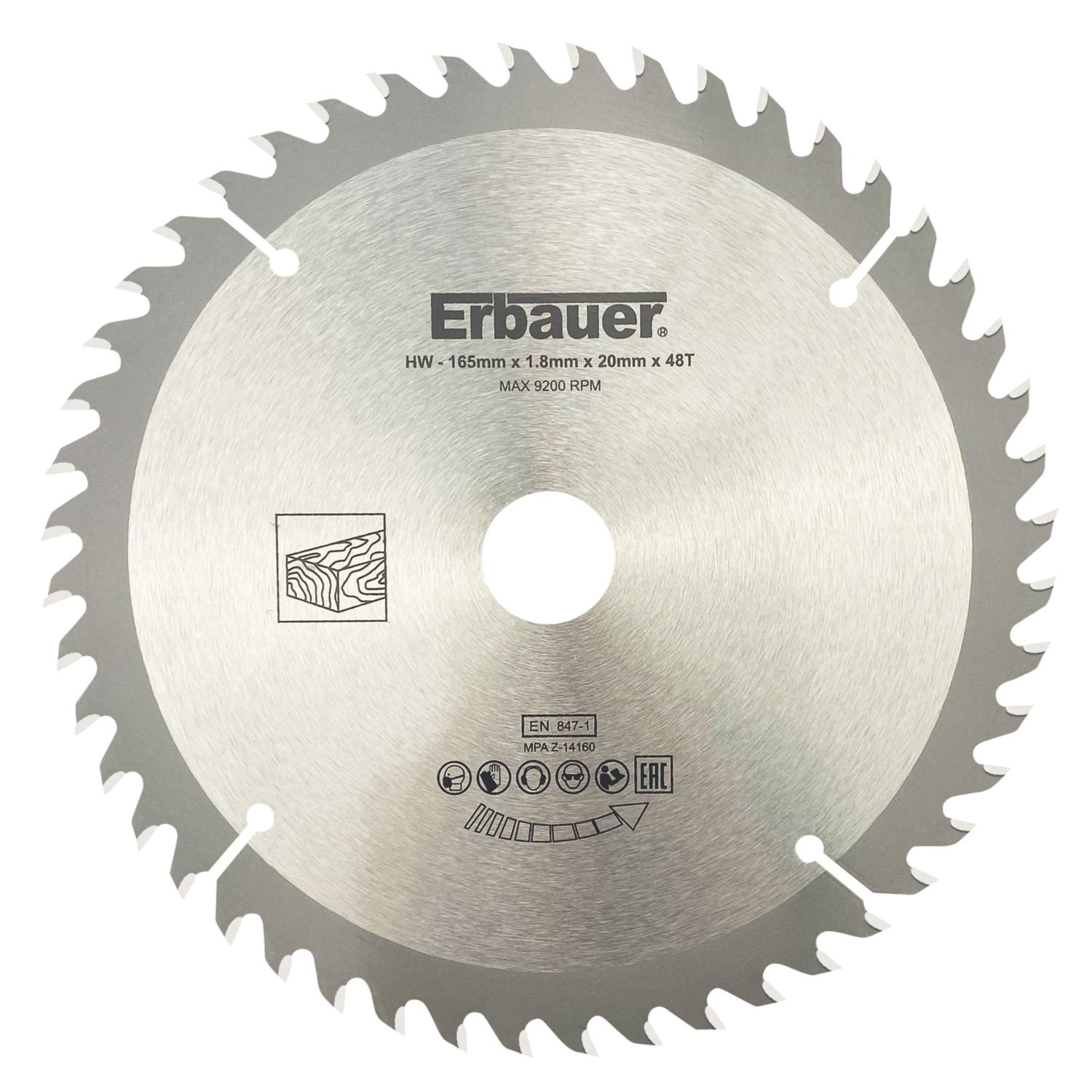 Erbauer Wood Circular Saw Blade 165mm x 20mm 48T (716KX)