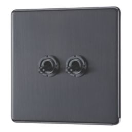 LAP  20A 16AX 2-Gang 2-Way Toggle Switch  Slate Grey