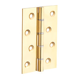 Polished Brass Washered Butt Hinges 102mm x 67mm 2 Pack - Screwfix