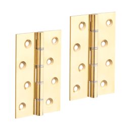 Polished Brass  Washered Butt Hinges 102mm x 67mm 2 Pack