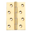 Polished Brass  Washered Butt Hinges 102mm x 67mm 2 Pack
