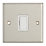 Contactum iConic 13A Unswitched Fused Spur  Brushed Steel with White Inserts