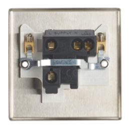 Contactum iConic 13A Unswitched Fused Spur  Brushed Steel with White Inserts