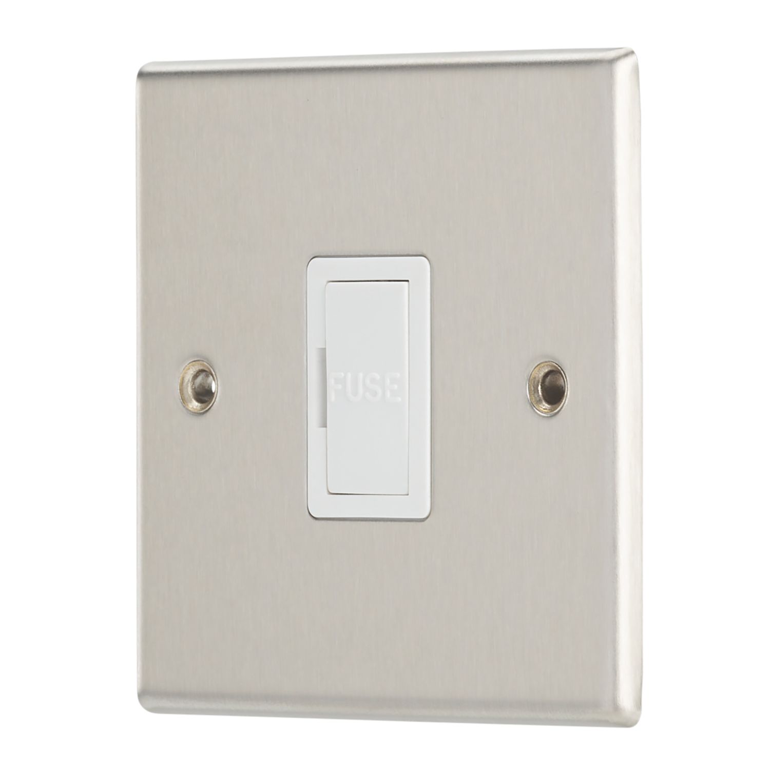 Contactum iConic 13A Unswitched Fused Spur Brushed Steel with White Inserts (716RK)