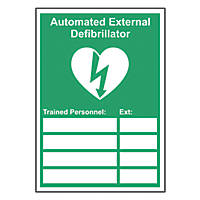 "Automated External Defibrillator Trained Personnel" Sign 210 x 148mm
