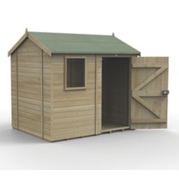 Forest Timberdale 8' x 6' 6" (Nominal) Reverse Apex Tongue & Groove Timber Shed with Base & Assembly