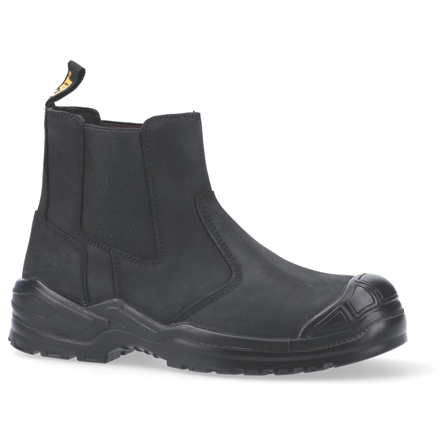 CAT Striver Bump Size 10 Black Water-Resistant Steel Toe Cap Safety Dealer Boots (716TT)