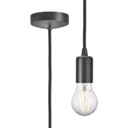 Knightsbridge  Contemporary Long Pendant Smoked Bronze
