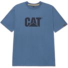 CAT Trademark Logo T-Shirt Short Sleeve Tee Shirts Blue Large 41" Chest