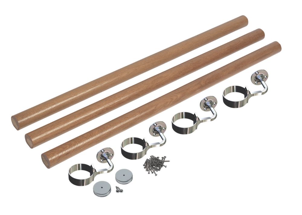 Richard Burbidge White Oak Round Staircase Handrail Kit 3600mm Screwfix