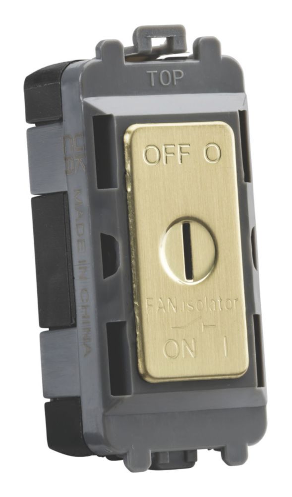Knightsbridge Key Operated 10A Grid 3-Pole Fan Isolator Switch Brushed ...