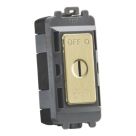 Knightsbridge Key Operated 10A Grid 3-Pole Fan Isolator Switch Brushed Brass