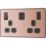 British General Evolve 13A 2-Gang SP Switched Socket + 3.25A 45W 2-Outlet Type C USB Charger Copper with Black Inserts
