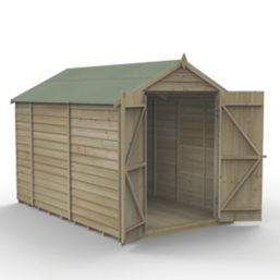 Forest 4Life 6' x 9' 6" (Nominal) Apex Overlap Timber Shed with Base & Assembly