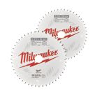 Milwaukee  Wood Circular Saw Blades 216mm x 30mm 48/60T 2 Pieces