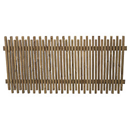 Forest  Picket Slatted Top Fence Panel Natural Timber 6' x 3' Pack of 4