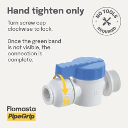 Flomasta Push-Fit Washing Machine Valve 15mm x 3/4"