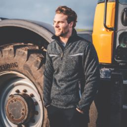 JCB Elmhurst Jumper w/ Hi-Vis Flashes Grey Marl X Large 50" Chest