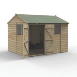 Forest Beckwood 9' 6" x 8' (Nominal) Reverse Apex Shiplap Timber Shed with Base