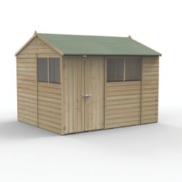 Forest Beckwood 9' 6" x 8' (Nominal) Reverse Apex Shiplap Timber Shed with Base