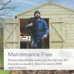 Forest Beckwood 9' 6" x 8' (Nominal) Reverse Apex Shiplap Timber Shed with Base