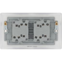 British General Nexus Metal 20A 16AX 4-Gang 2-Way Light Switch  Brushed Steel