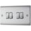 British General Nexus Metal 20A 16AX 4-Gang 2-Way Light Switch  Brushed Steel