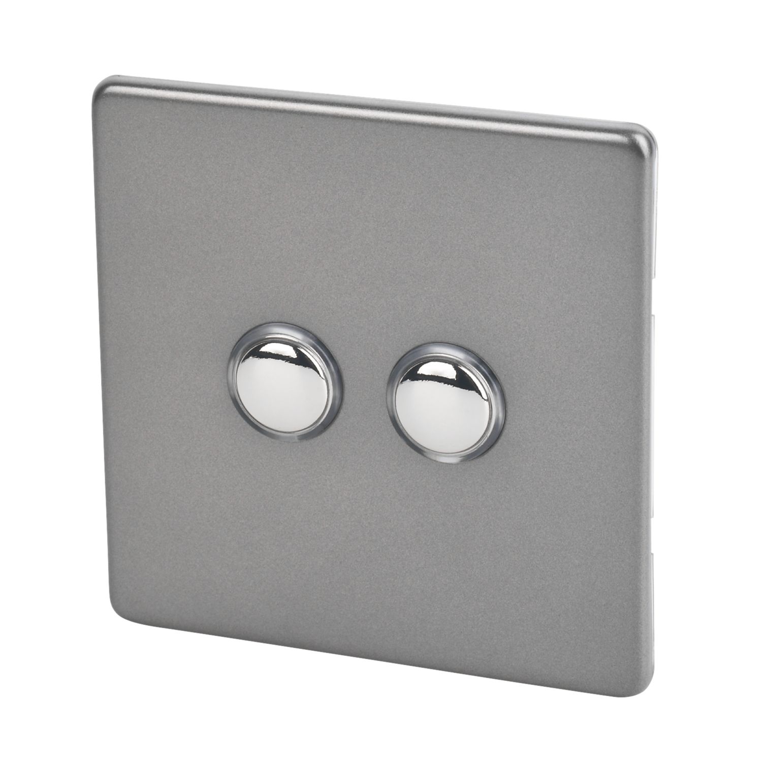 Varilight 6A 2-Gang 2-Way Light Switch Slate Grey (71809)