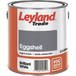 Leyland Trade Eggshell Trim Paint Brilliant White 2.5Ltr
