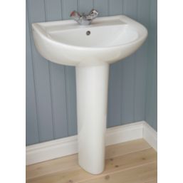 Armitage Shanks Sandringham 21 Full Pedestal Basin 1 Tap Hole 550mm