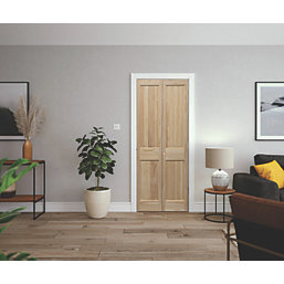 Unfinished Pine Wooden 4-Panel Internal Bi-Fold Victorian-Style Door 1981mm x 686mm