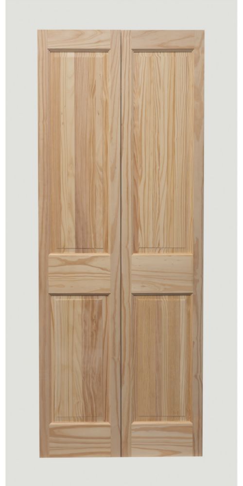 Unfinished Pine Wooden 4Panel Internal BiFold VictorianStyle Door