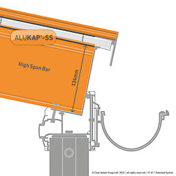 ALUKAP-SS Brown 0-100mm High Span Glazing Bar 2000mm x 60mm