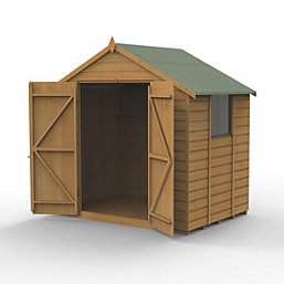 Forest Delamere 7' x 5' (Nominal) Apex Shiplap T&G Timber Shed with Base & Assembly
