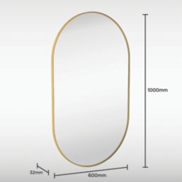 Sensio Nebula Oval Illuminated Bathroom Mirror Brass With 2496lm LED Light 1000mm x 600mm