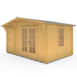 Shire Bourne 13' 6 "  x 12' (Nominal) Apex Timber Log Cabin