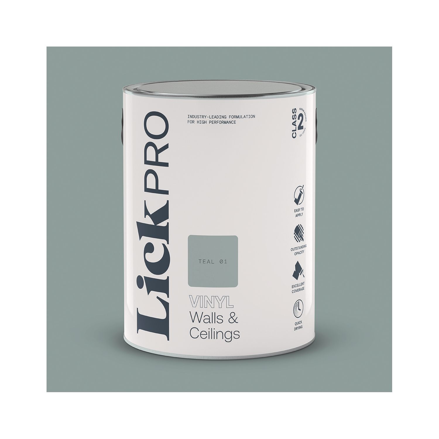 LickPro 5Ltr Teal 01 Vinyl Matt Emulsion Paint (718TM)