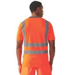 Regatta Pro Contract Short Sleeve Hi-Vis T-Shirt Orange 3X Large 50" Chest