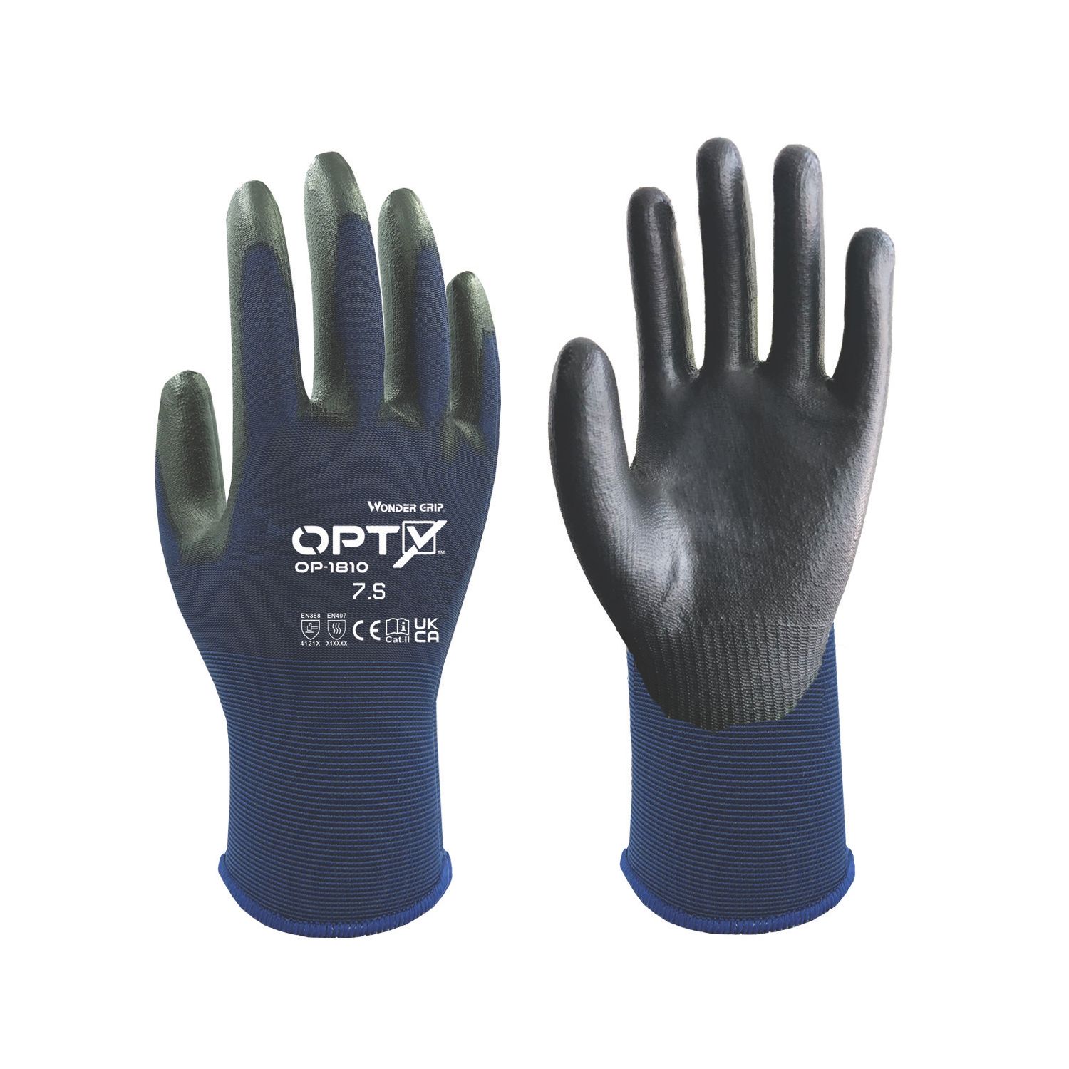 Wonder Grip OP-1810 Opty General Handling Gloves Blue Small (718VJ)