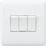Knightsbridge Curved Edge 10AX 3-Gang 2-Way Light Switch  White