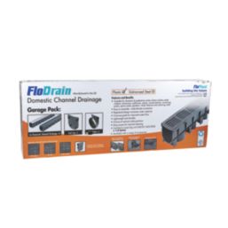 FloPlast FloDrain Garage Set Black 115mm x 1m 3 Pack