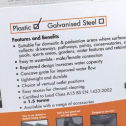 FloPlast FloDrain Garage Set Black 115mm x 1m 3 Pack