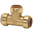 Tectite Classic  Brass Push-Fit Equal Tee 22mm
