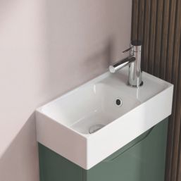Memo Bathroom Vanity Unit with Basin Matt Dark Green 397mm x 210mm x 860mm